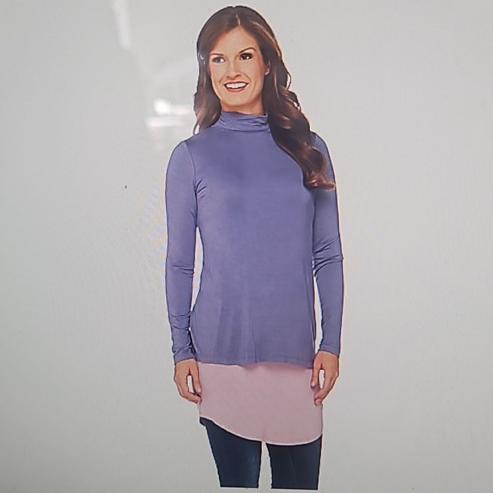 Logo by Lori Goldstein twin set Mock Turtleneck top with tank - Picture 1 of 12